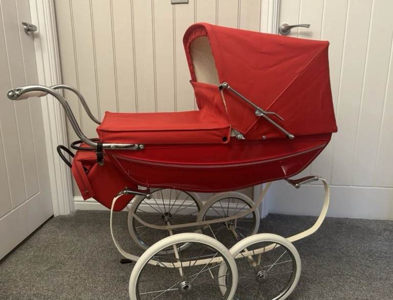 Silver cross red pram
