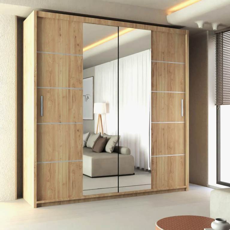 Brand New 2 or 3 Doors Sliding Wardrobe with Mirrors in Matte Finish- Fast Delivery two & three door