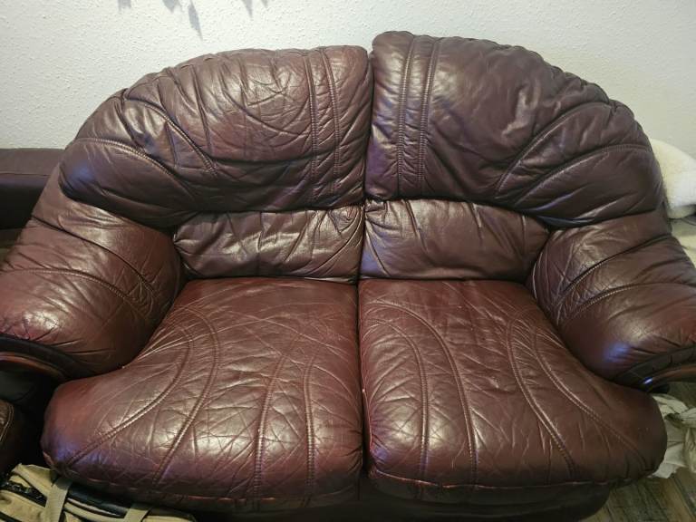 2 doube real leather sofas for FREE