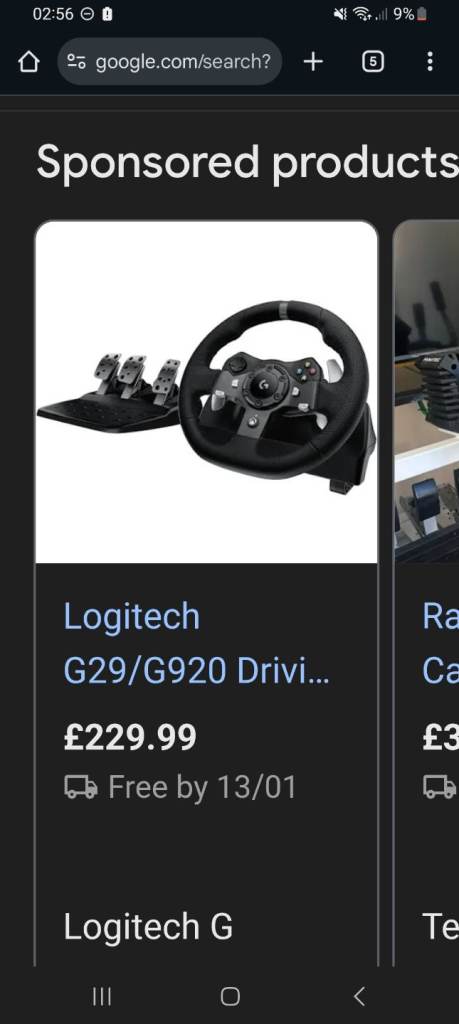 Xbox logitech steering wheel and pedals
