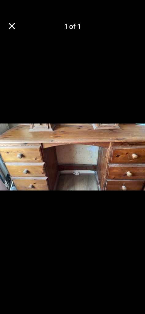 FREE TO Collect Pine Wood Dressing Table with Drawers – Good Condition