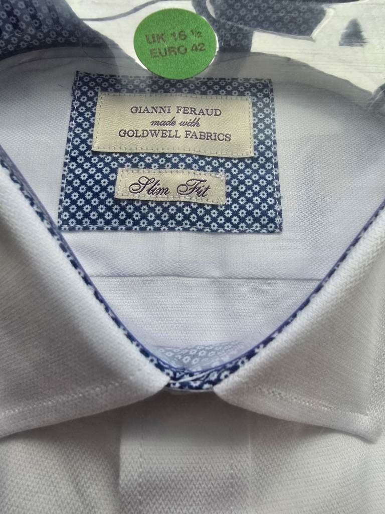 Gianni Feraud men's 100% cotton shirt 16.5 collar