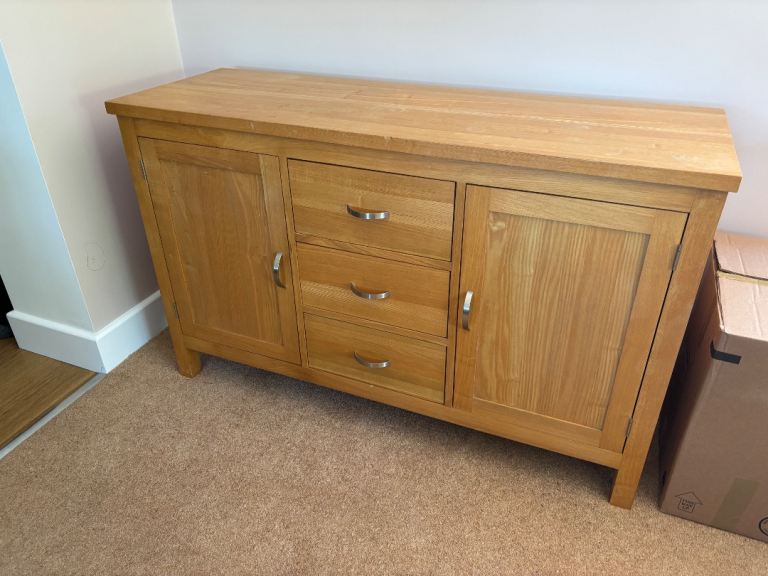 Oak sideboard and two bookcases