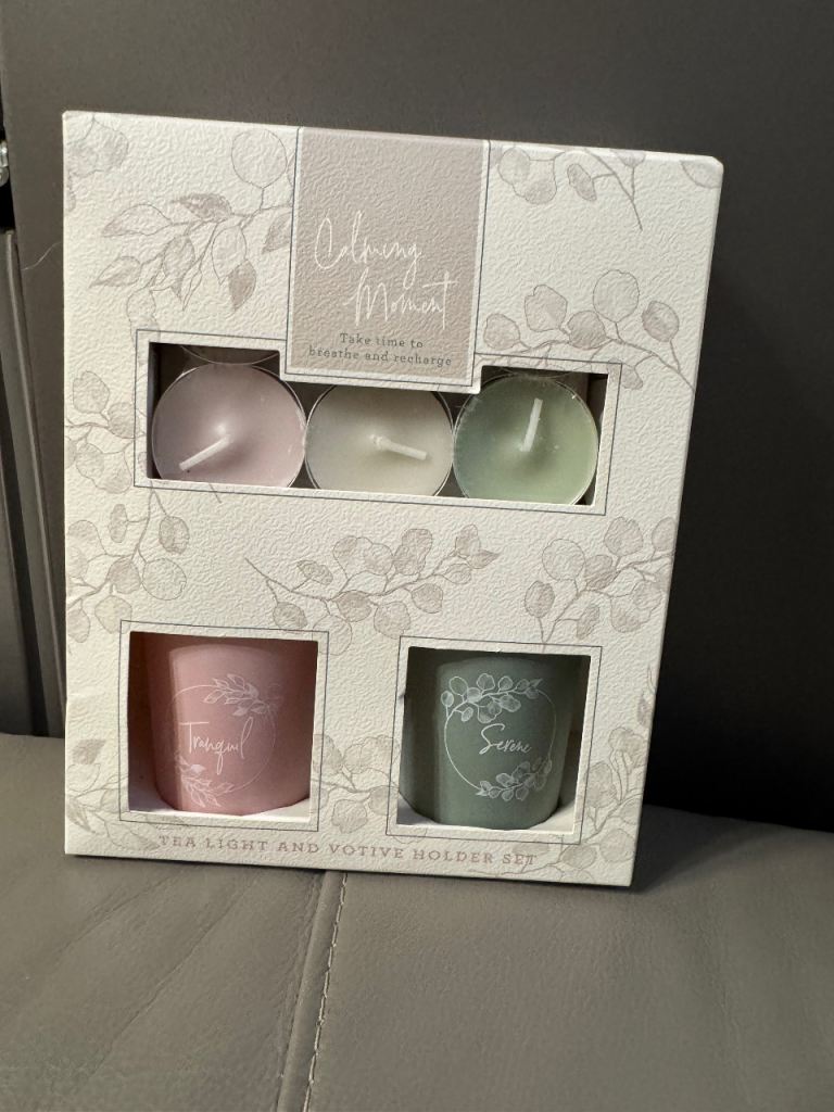 Calming Moment Tea Light and Votive Holder Set