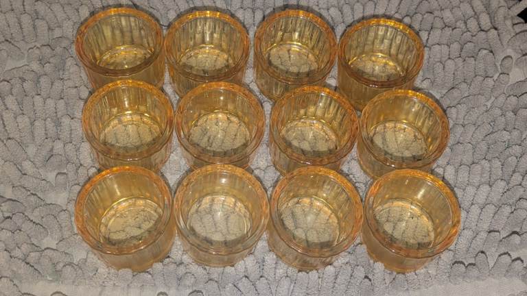12x Golden Yellow Table Decorations candle holder (Wedding/Celebrations)