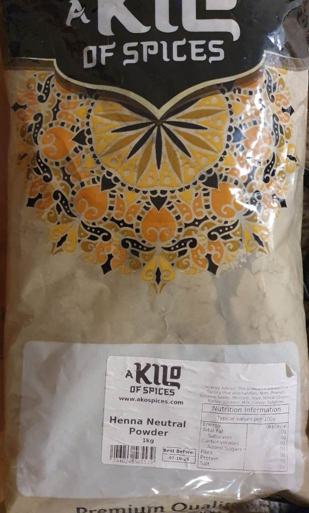 A Kilo of Spices Neutral (no colour) Henna 1 kg Premium Quality for hair care