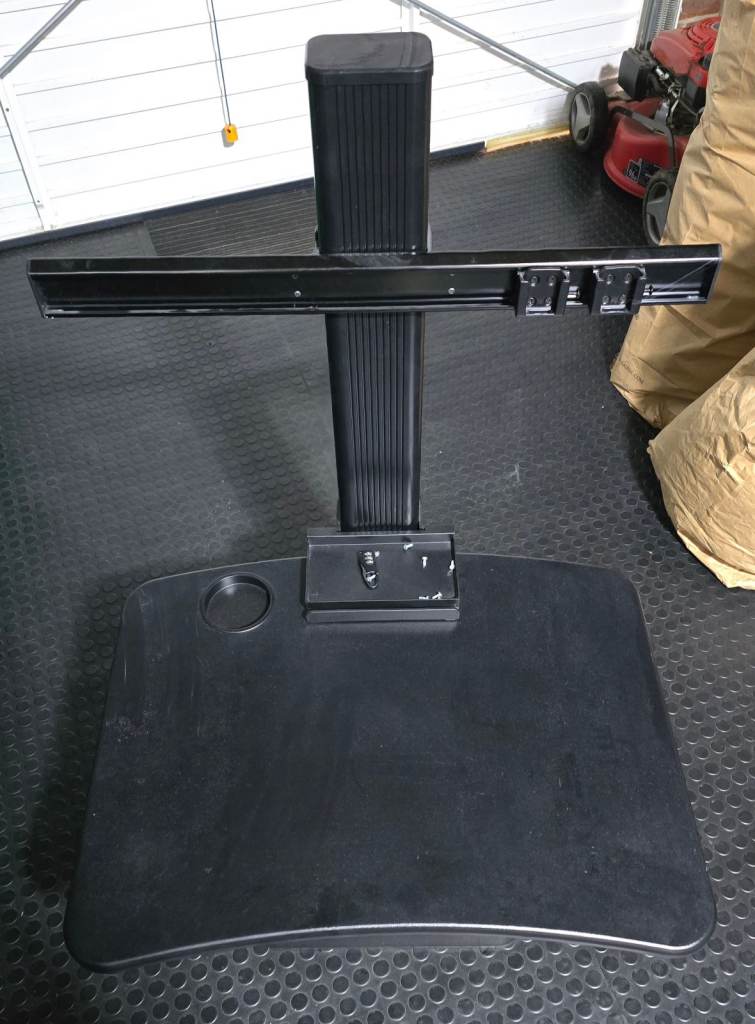 Duronic DM05D15 Standing Sitting Computer Workstation with Dual Monitor Stand 