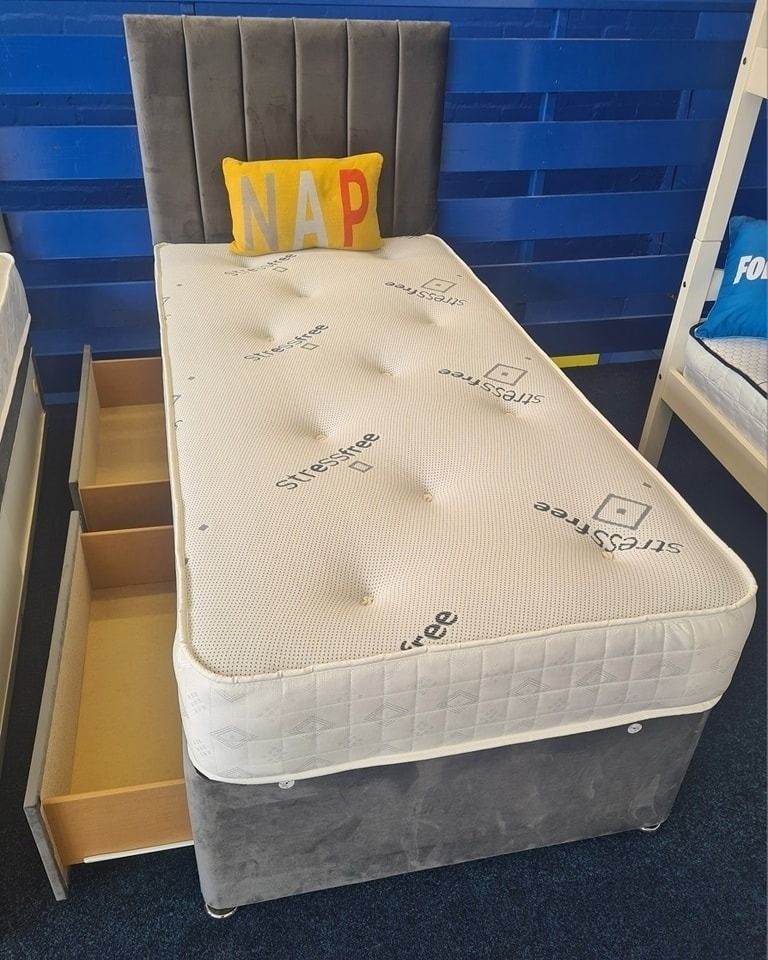 New Single DIVAN Bed Base With Mattress Including Drawers , FREE HOME DELIVERY====