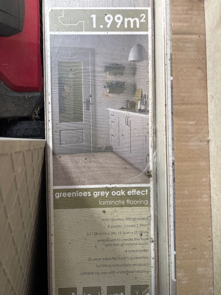 FREE 9 packs of greenness grey oak effect laminate flooring