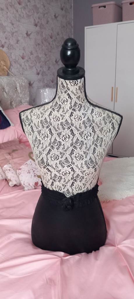 Black and Cream Lace Mannequin Torso