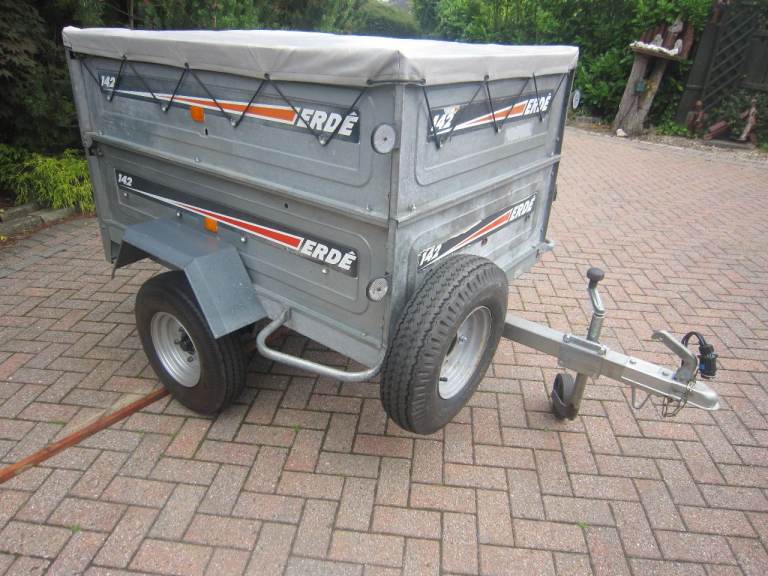  Erde 142 double height trailer,Jockey wheel Spare wheel,Flat cover