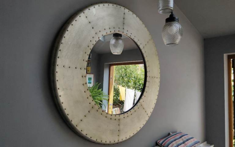 Gallery Direct 'Baxter' 1m Large Round Industrial Wall Mirror
