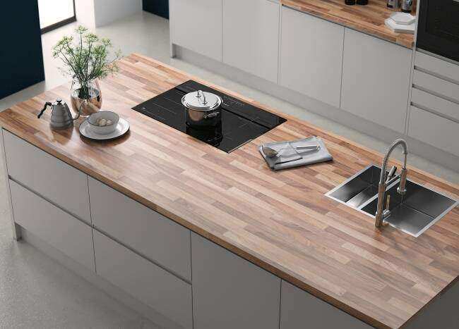 Wren Luxury Laminate kitchen Worktop in Walnut Effect - priced to clear