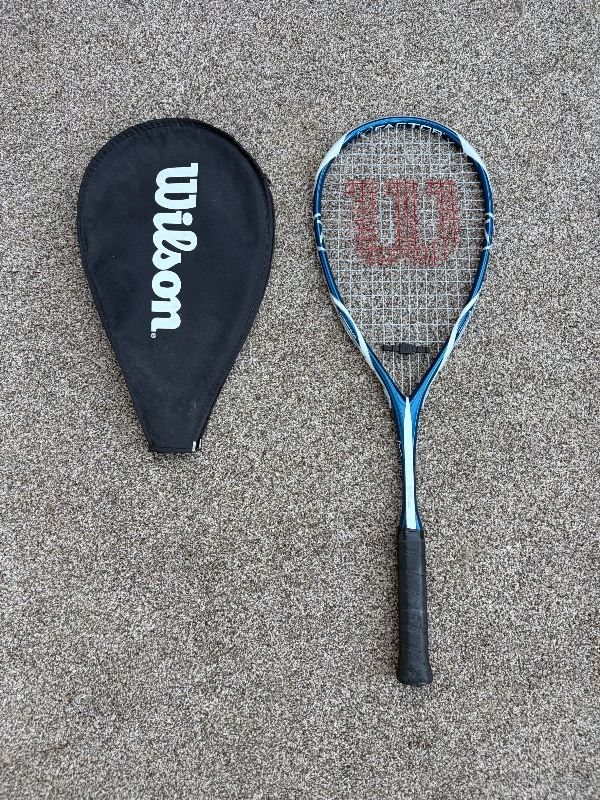 Wilson K Factor Squash Racket with Case - Blue & White Mint condition