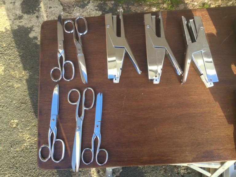 Office Staplers, Tape Dispensers, Scissors, Hole Punches, Filing Trays, Paper Clips.