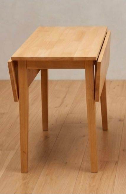 2 seater drop leaf table with 2 modernpine and white chairs 