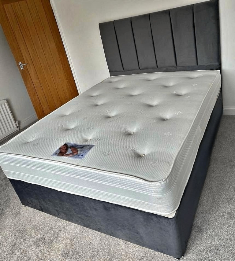 LIMITED OFFER ~ Divan 4FT6 Double Bed Base With Mattress & Storage Option / SHOP FAST ::