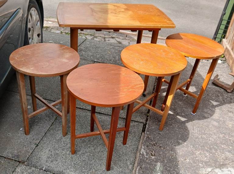 Danish Nesting Tables in Teak Mid Century 