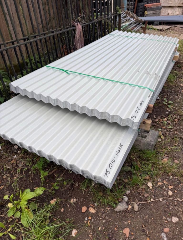 Corrugated steel roofing sheets