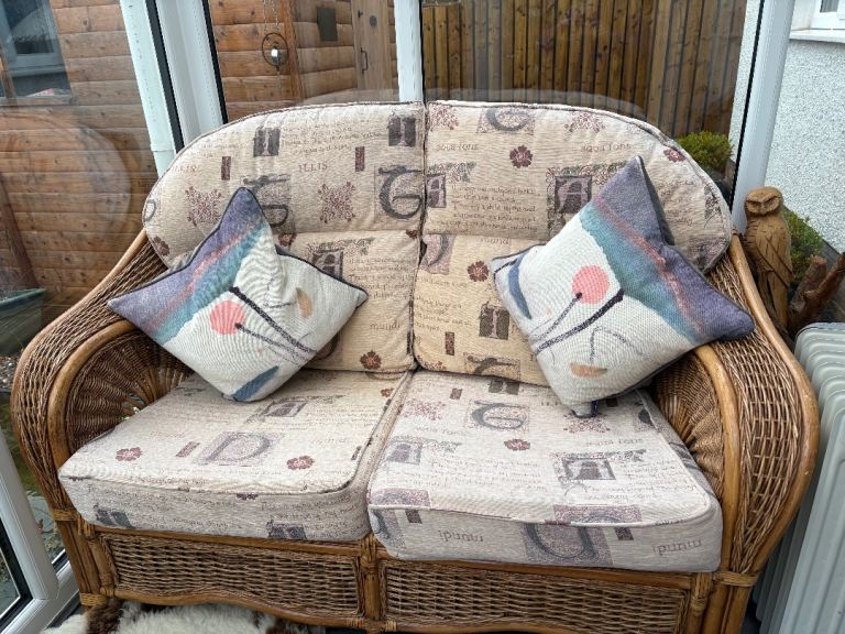 Hatton Conservatory Rattan Furniture set, sofa and two chairs