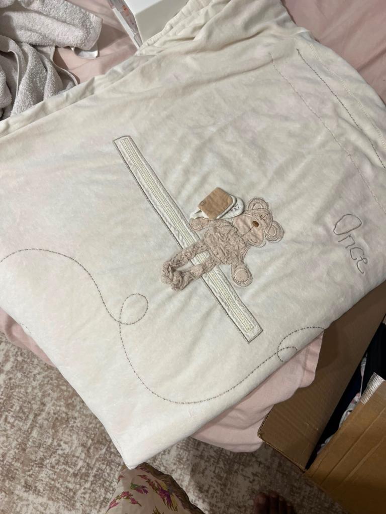 Free baby cot or cotbed bedding, blanket, sheets, towel and pillow cover