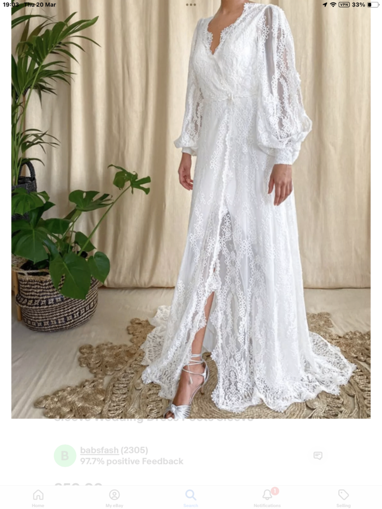 Ivory wedding dress uk 8 new