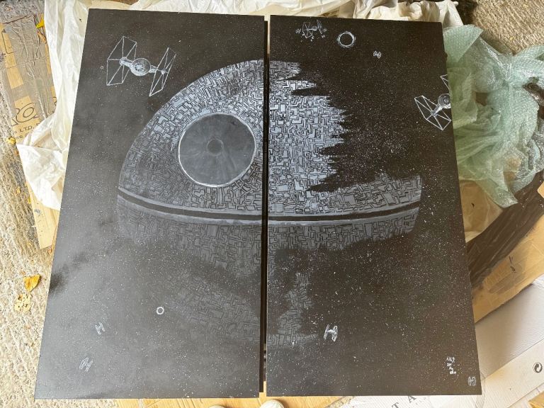 Large Fanart painting / Darth Vader Coffee Table 