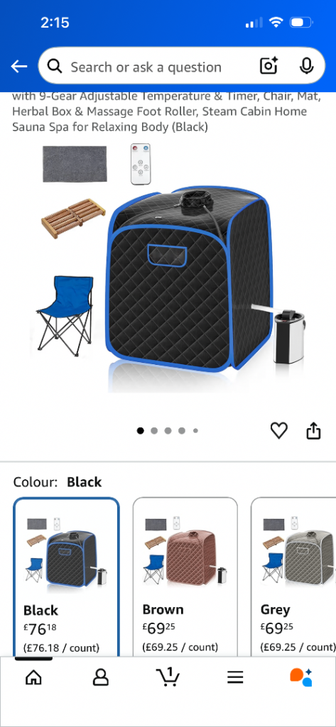 Costway steam sauna 
