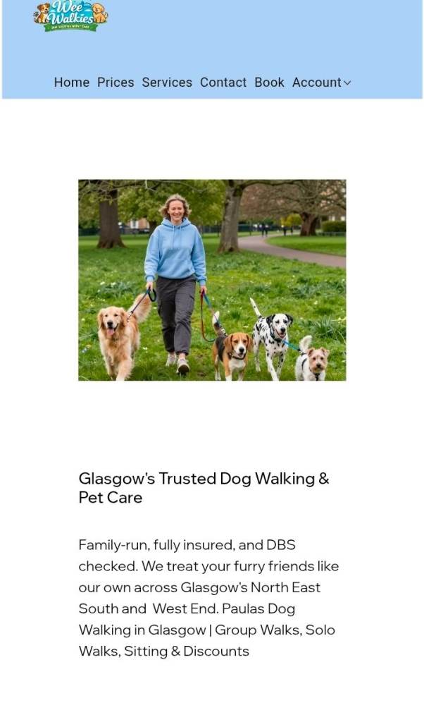 Dog walking for busy owners Glasgow 