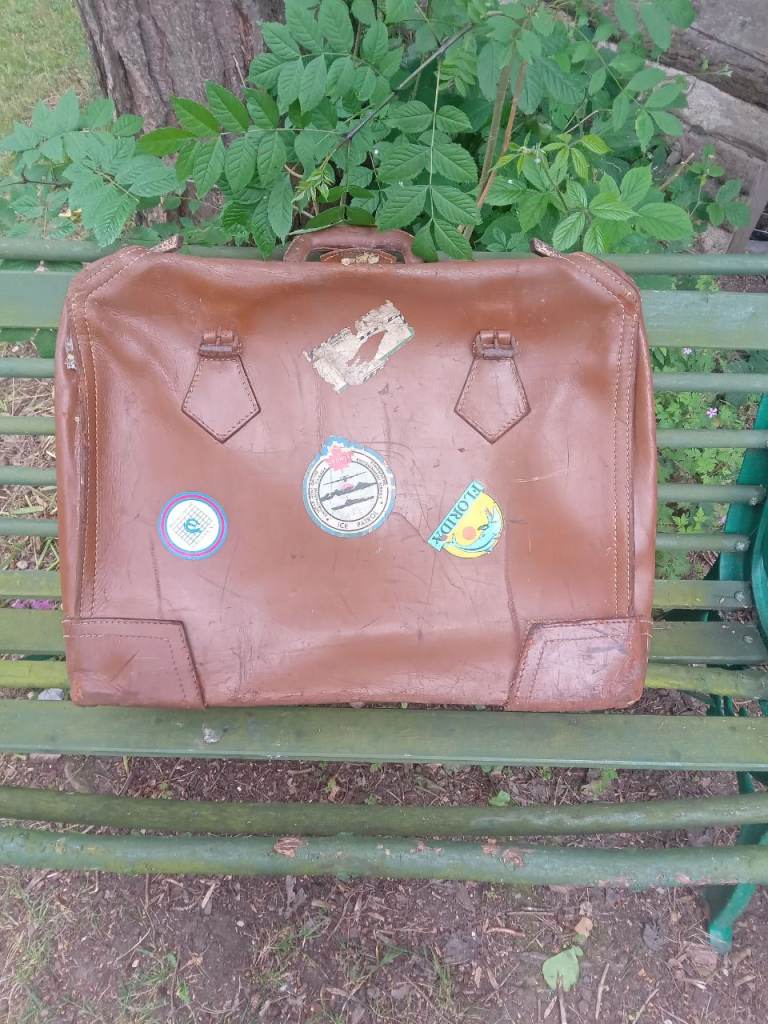 Vintage leather suitcase
