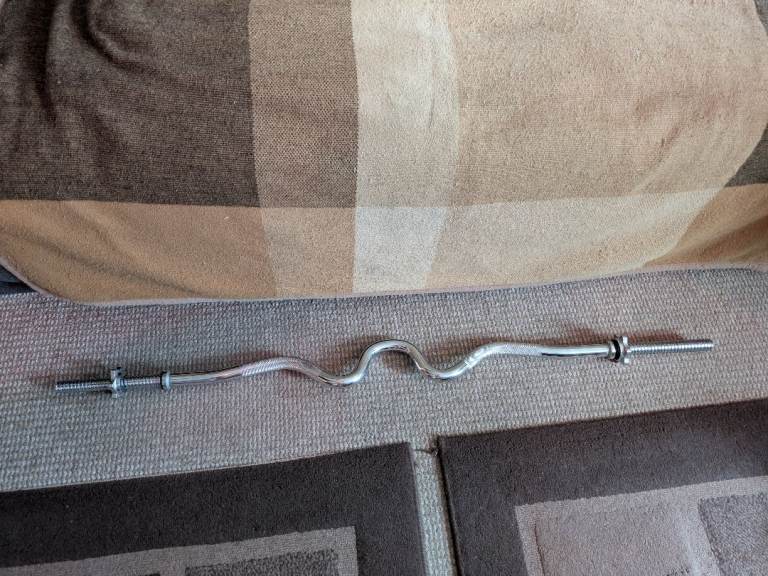 Super EZ curl bar, 201cm L 2.5 standard diameter with spinlock collars