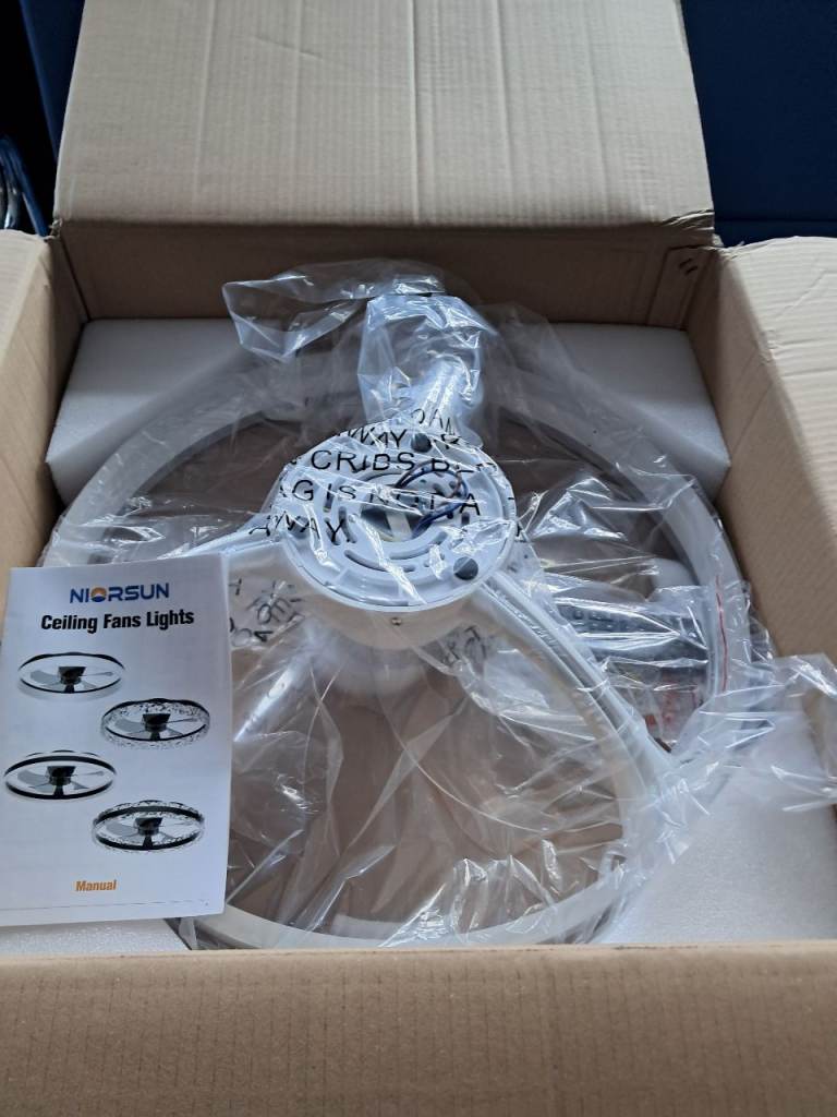 NIORSUN Ceiling Fan with Lights - Brand New in Box 50 cms
