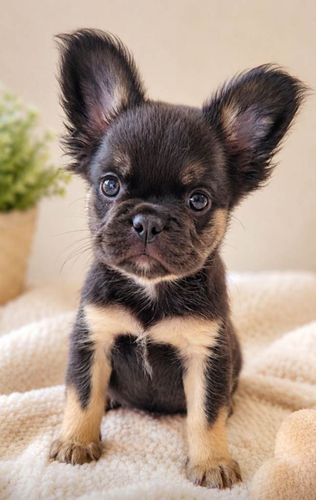 Health testes FLUFFY french bulldog puppy 