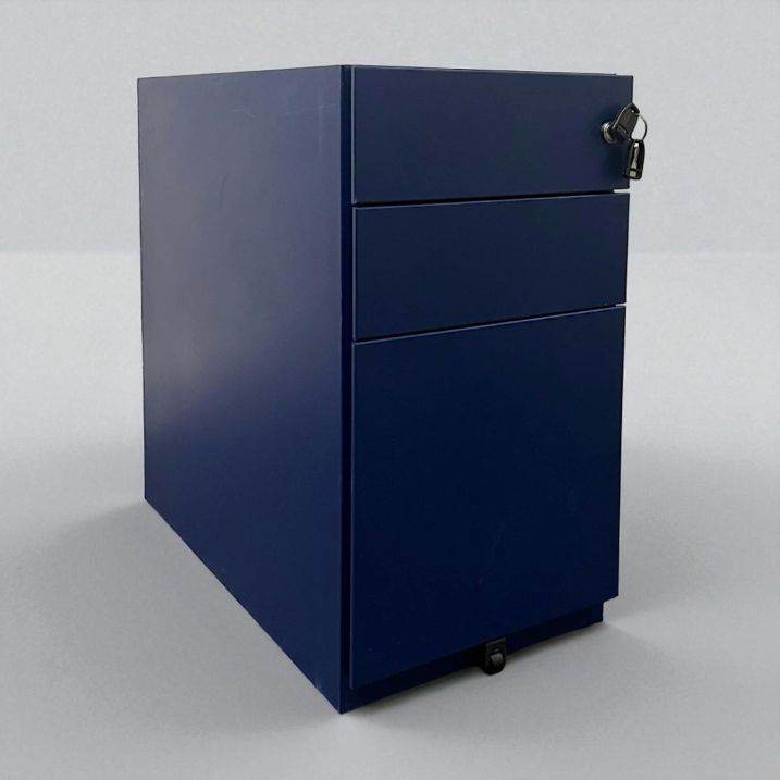 Oxford Blue Bisley Note 3 Drawer Slimline Pedestal