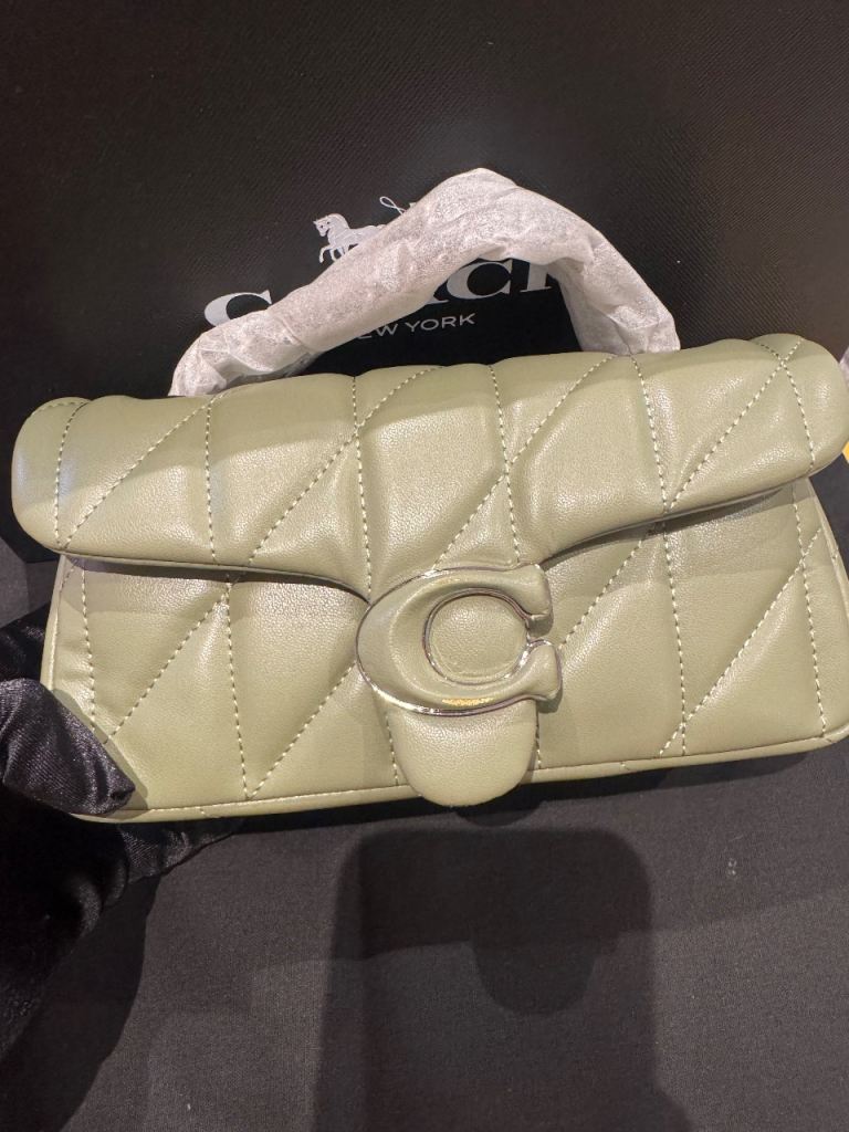 COACH New York Green Quilted Leather Shoulder Bag – Brand New