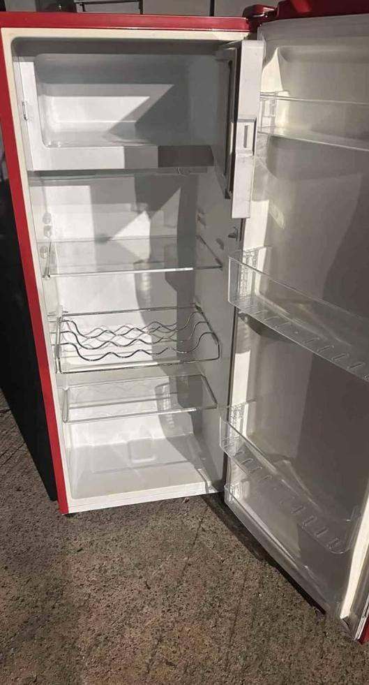 Tall Fridge with Ice Box – Red, Clean & Fully Working available free delivery