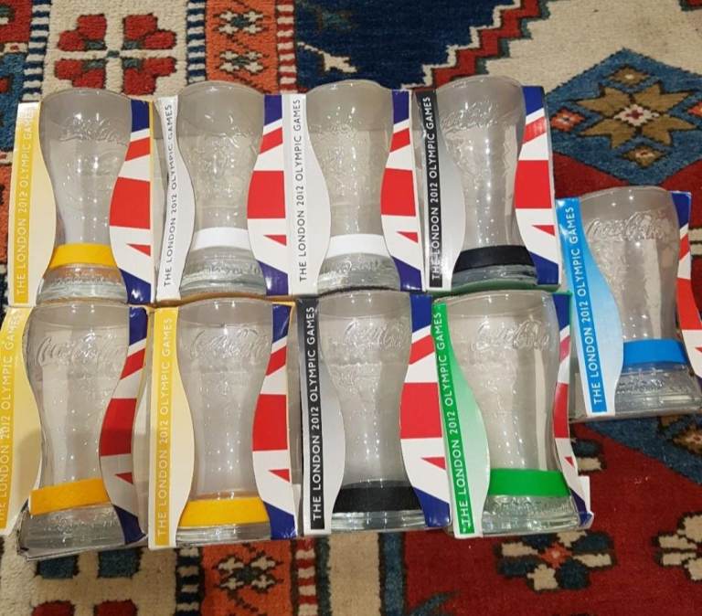 McDonald's Coca Cola London 2012 Olympic Games Glasses With Wrist Bands - Coke.