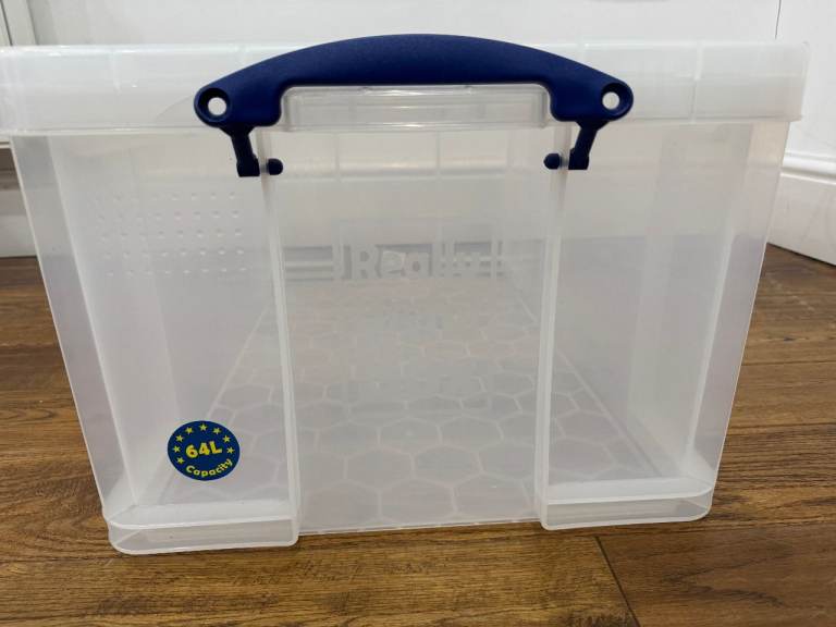 A total of eighteen Really Useful (Branded) Storage Boxes