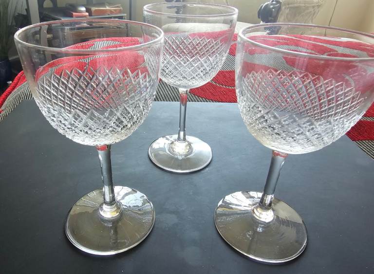 3 George IV sherry glasses and an even rarer Scottish christening glass dating from around 1820.