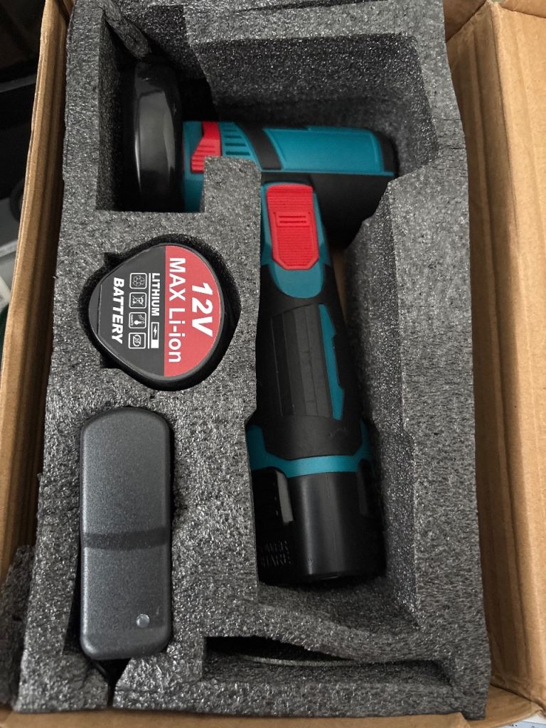 12V Cordless Grinder with Battery & Charger – New