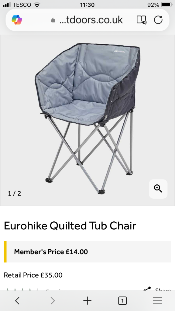Eurohike Quilted Tub Chair