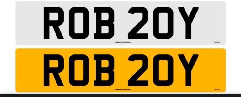Private number plate ROB20Y