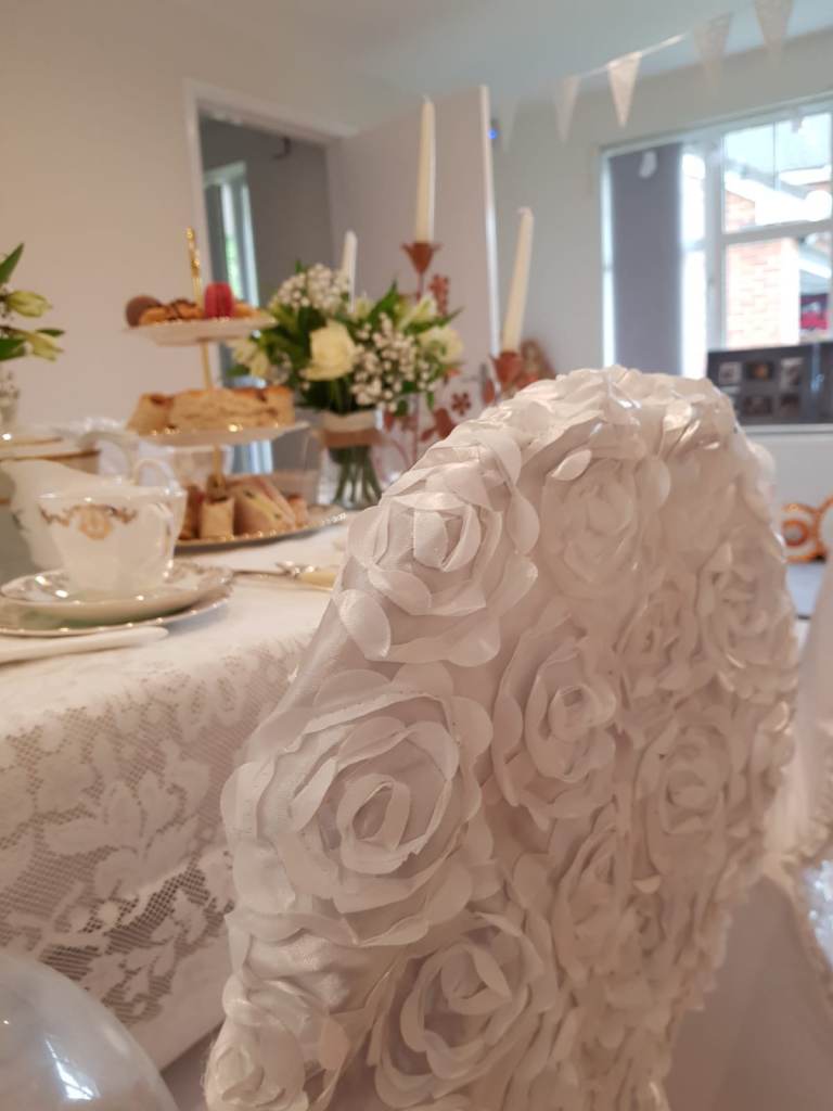 350 Wedding Chair Covers Spandex Rosette Satin Back Flower Banquet-White