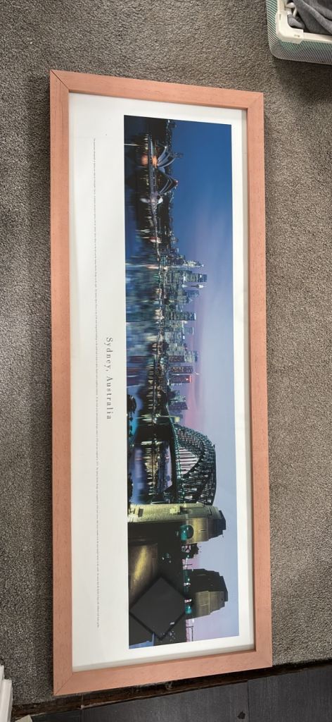 Sydney Skyline Panoramic Picture in Wooden Frame