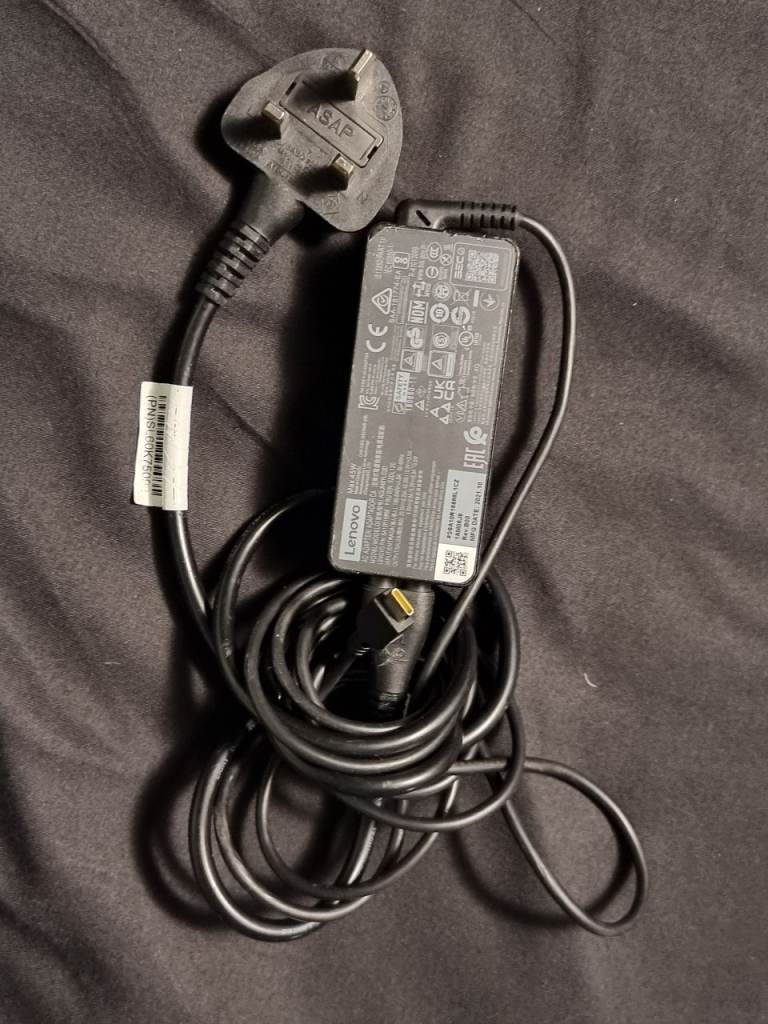 Lenovo Laptop Charger with UK Plug – Good Condition