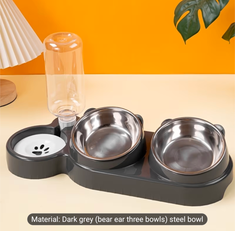 Cat dog 3 in 1 water food bowl dispenser