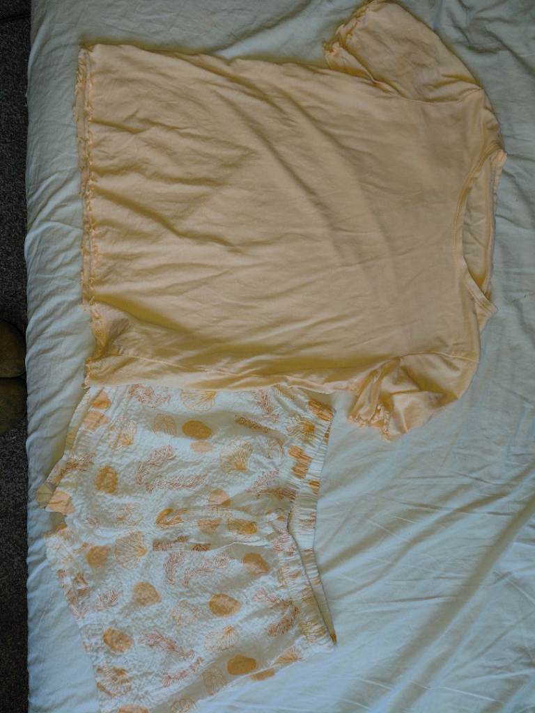Xs/childs linen & cotton coral pyjamas