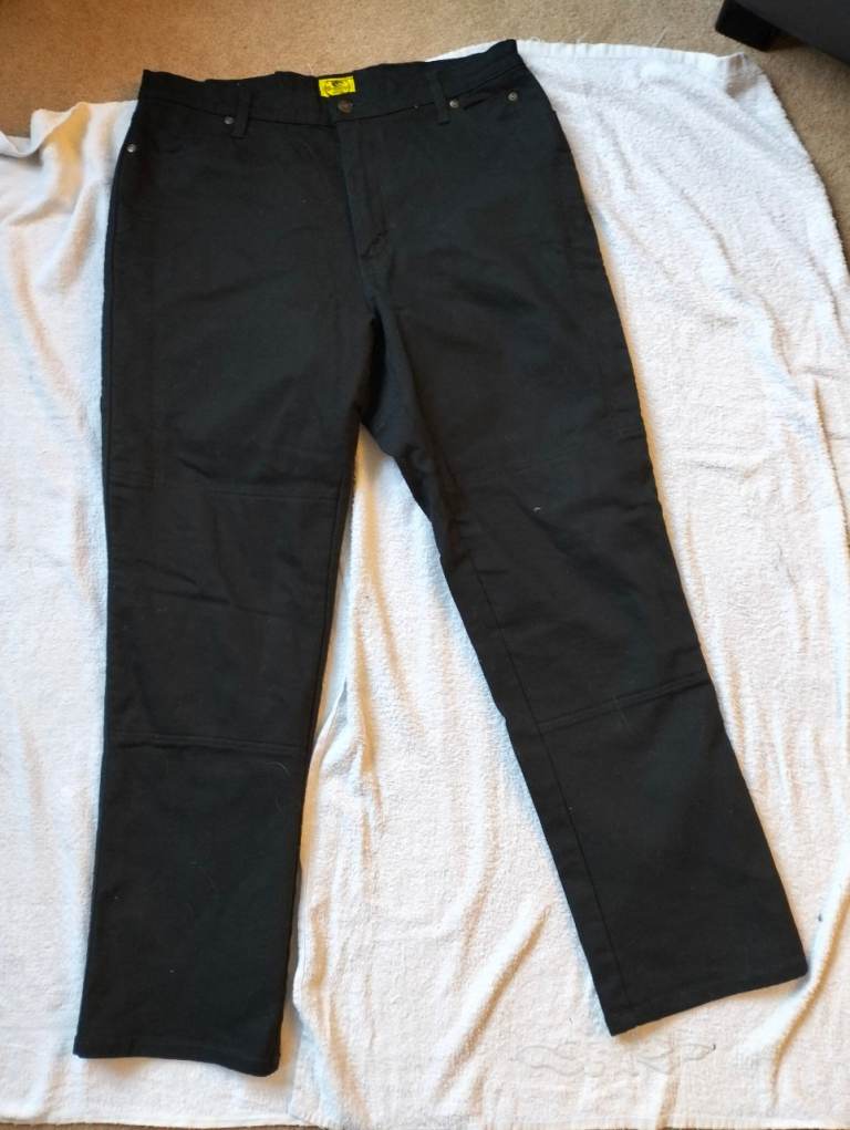 NWOT Draggin Ladies black motorcycle jeans size 18 38" W 32" Reg leg Kevlar