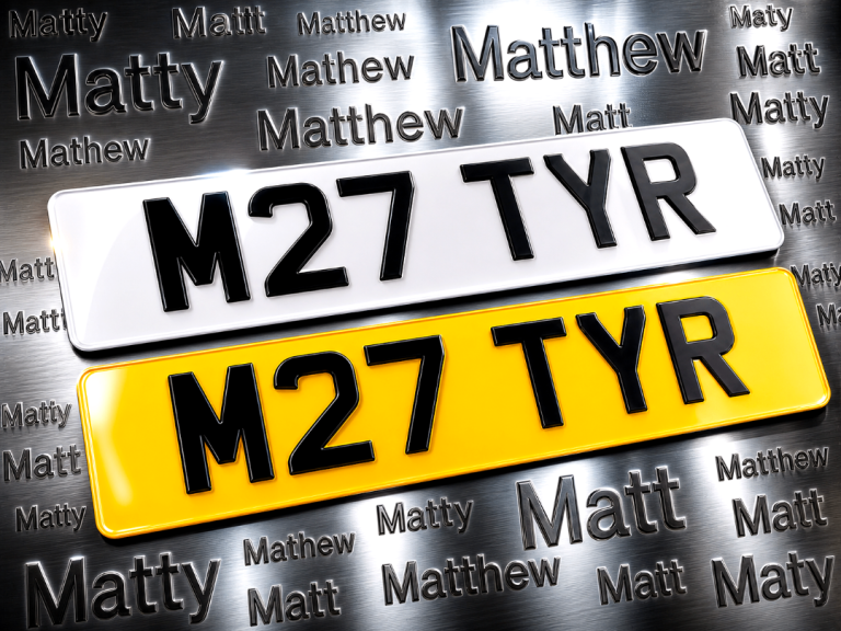 M27 TYR PRIVATE REGISTRATION MATTY MATTHEW MATHEW MATT DATELESS CHERISHED PLATE