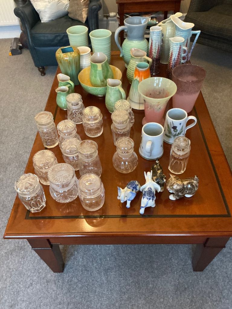 Mixed Lot of Vases, Jugs, and Glass Jars – Good Condition